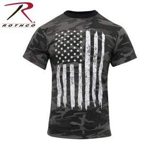 Camo US Flag T-Shirt - Black Camo