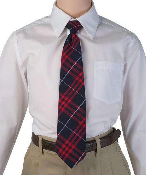 12in Junior Tie Plaid 36 Navy/Red/White Ready-Made