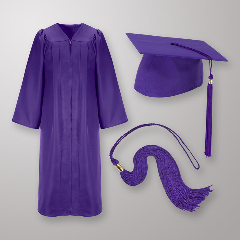 Purple Cap Gown And Tassel Matte Finish