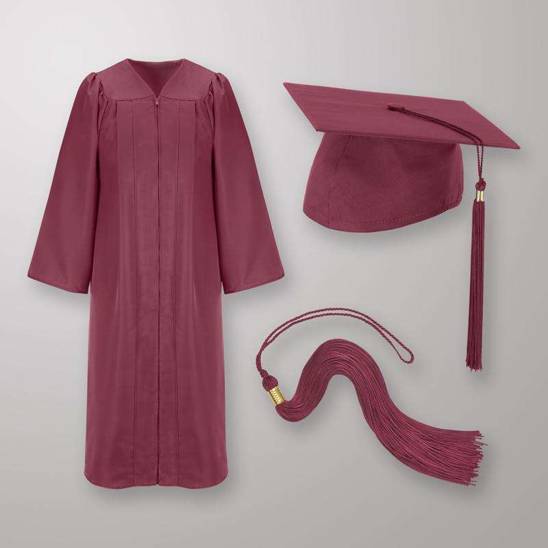  Schooluniforms.com - uniforms  uniforms online Maroon Cap Gown and Tassel Shiny Finish - SchoolUniforms.com