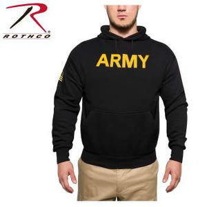 Army Printed Pullover Hoodie - Black