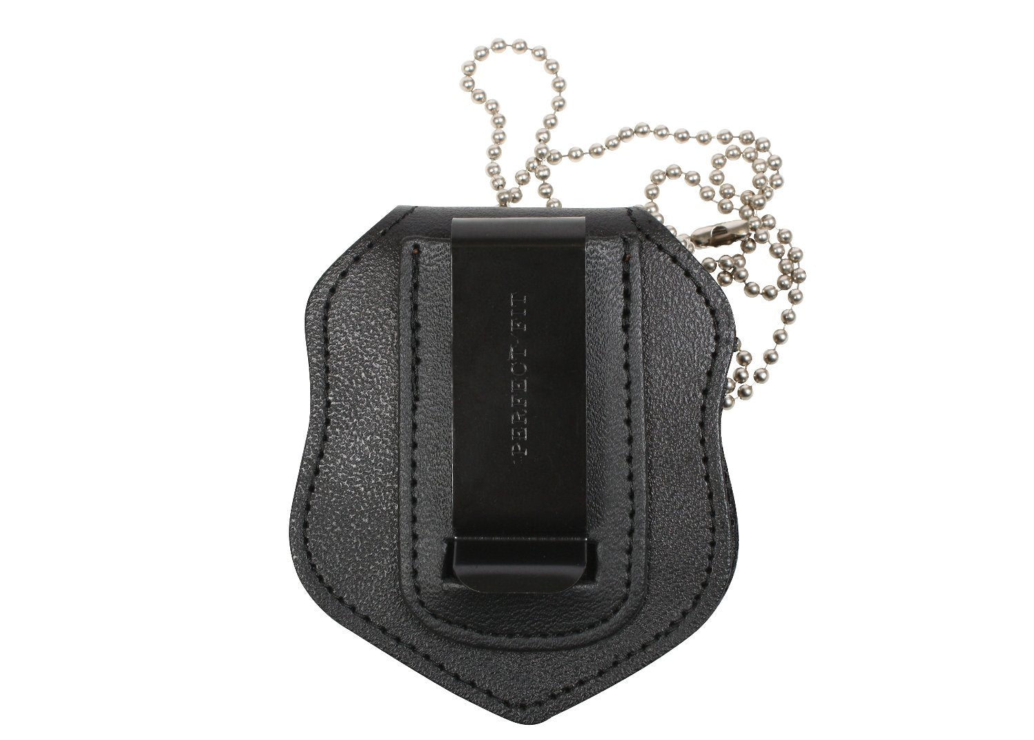 NYPD Style Leather Badge Holder w/ Clip