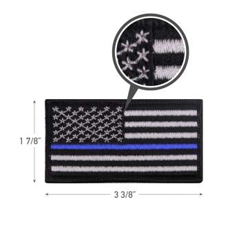 Thin Blue Line Flag Patch - Iron On