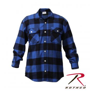 Rothco Heavyweight Blue Plaid Flannel Shirt