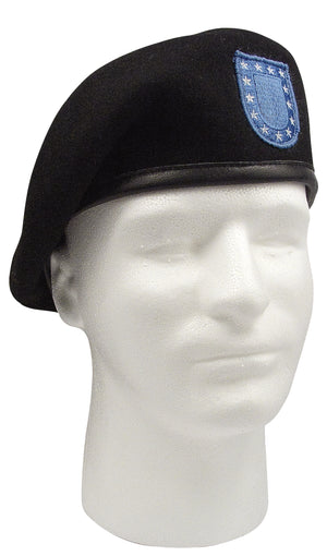 Inspection Ready Black Beret With Flash