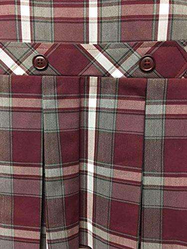 burgundy plaid uniform dress Plaid V-Neck Pleated Jumper - Burgundy Plaid B1