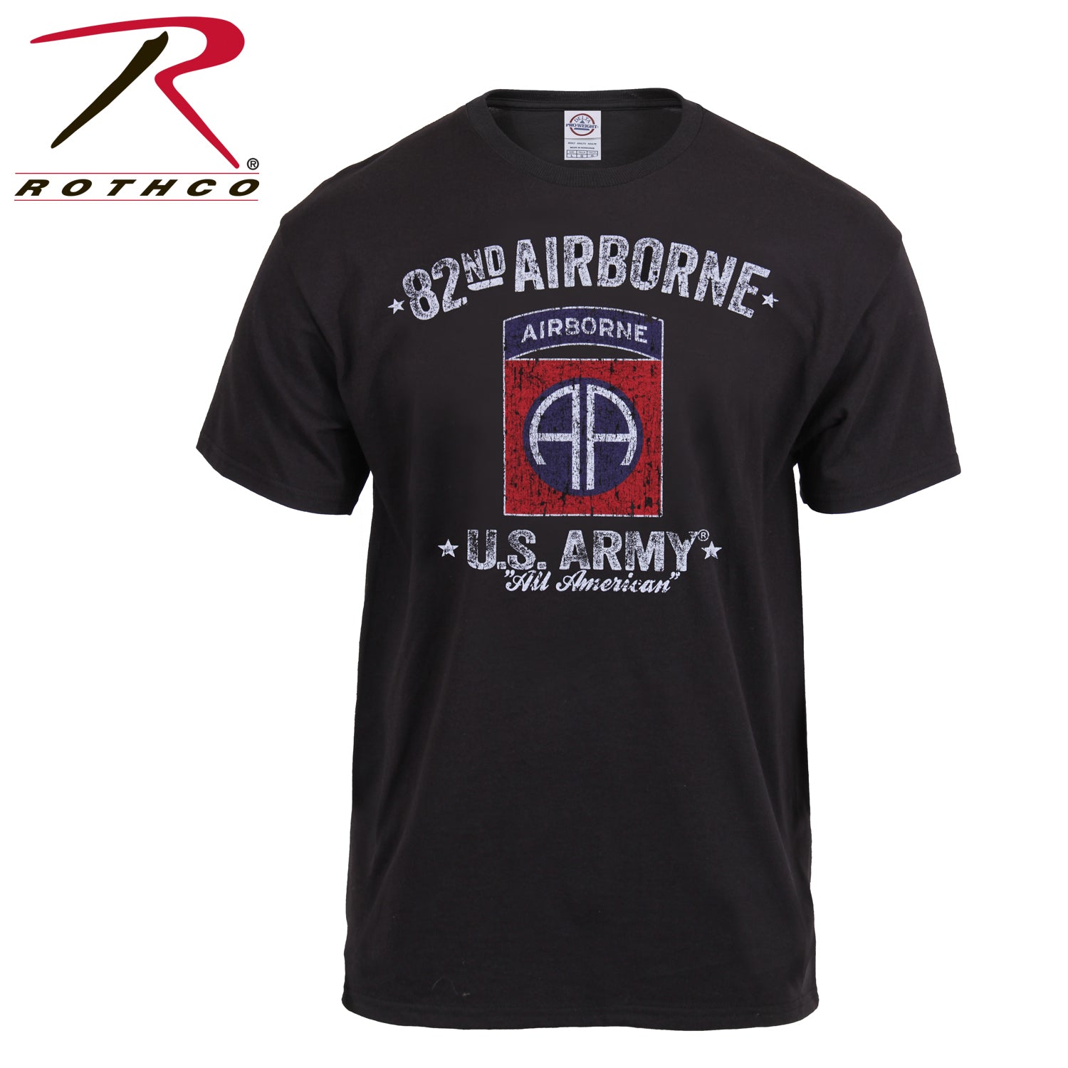 Black Ink Distressed 82nd Airborne T-Shirt