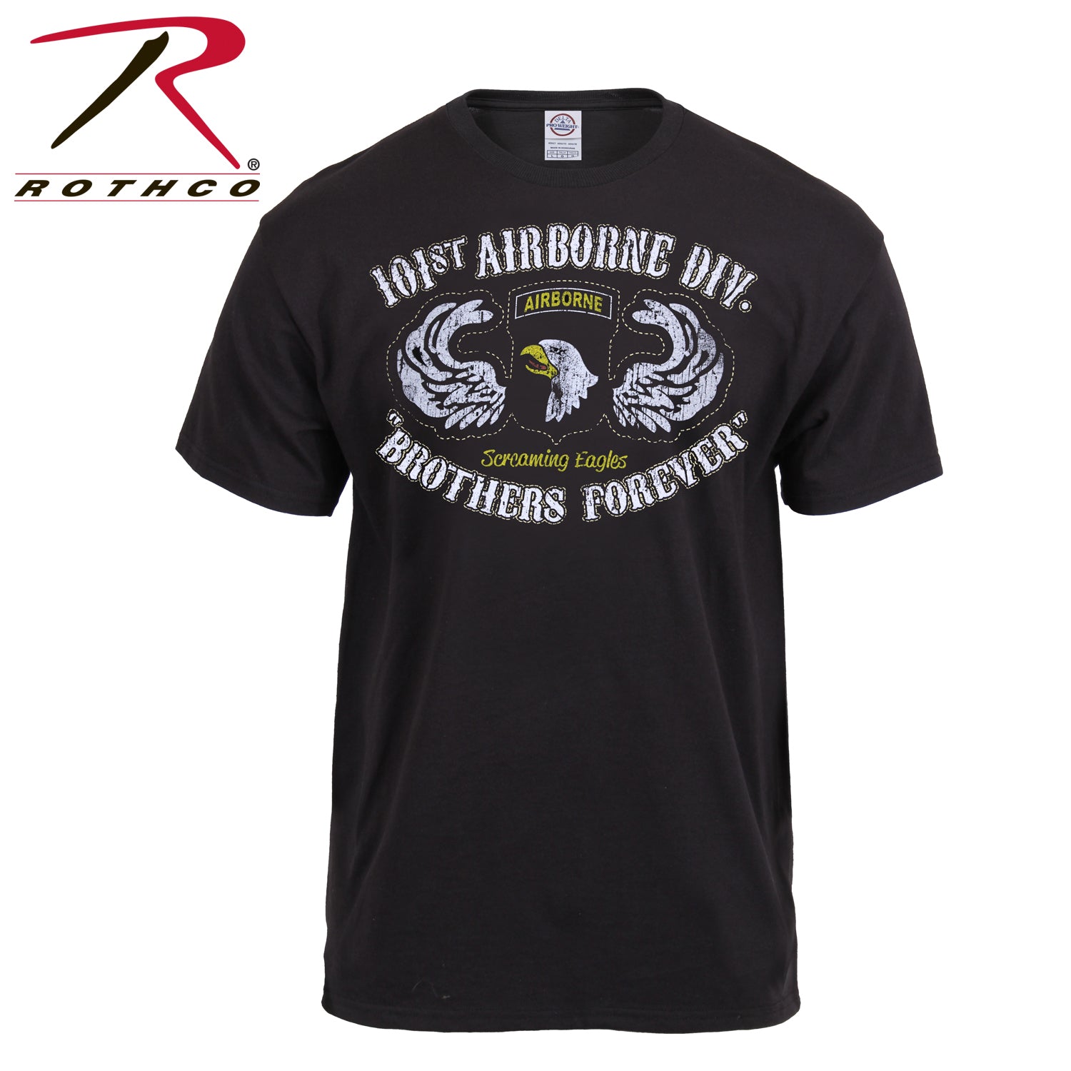 Black Ink Distressed 101st Airborne Division T-Shirt