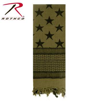 Rothco Stars and Stripes US Flag Shemagh Tactical Desert Coyote