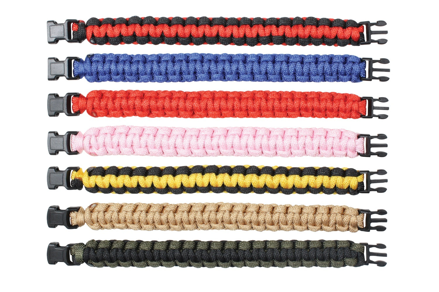 Parachute Cord Bracelet Assortment: Small Solid Colors