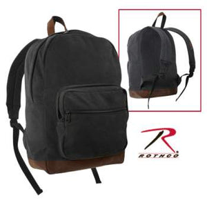 Vintage Canvas Teardrop Backpack With Leather Accents