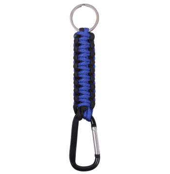 Thin Blue Line Paracord Keychain With Carabiner