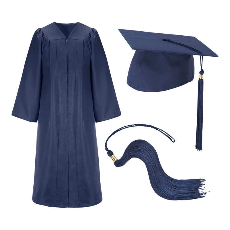 Navy Blue Cap Gown And Tassel Matte Finish