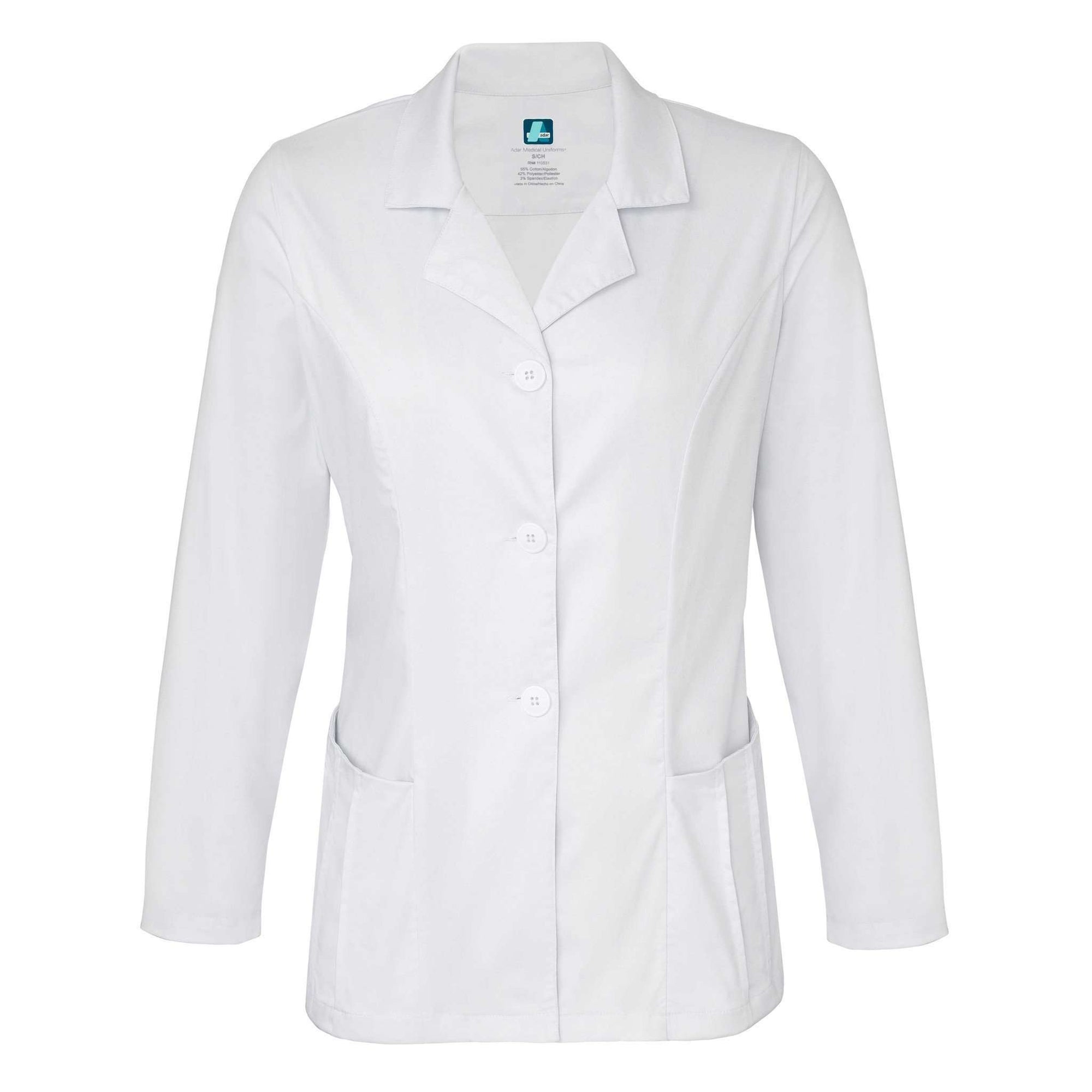  Adar - uniforms Medical Uniform Lab Coats uniforms online Adar Indulgence Womens 28" Pin Tucked Consult Jacket - SchoolUniforms.com