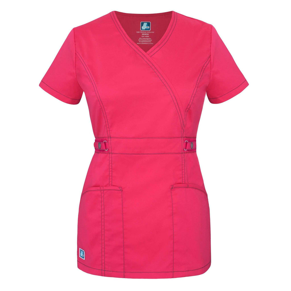  Adar - uniforms Medical Uniform Tops uniforms online Adar Pop-Stretch Junior Fit  Crossover Adjustable-Tab Top - SchoolUniforms.com