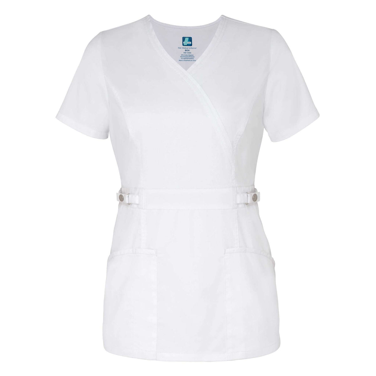  Adar - uniforms Medical Uniform Tops uniforms online Adar Pop-Stretch Junior Fit Crossover Adjustable-Tab Top - SchoolUniforms.com