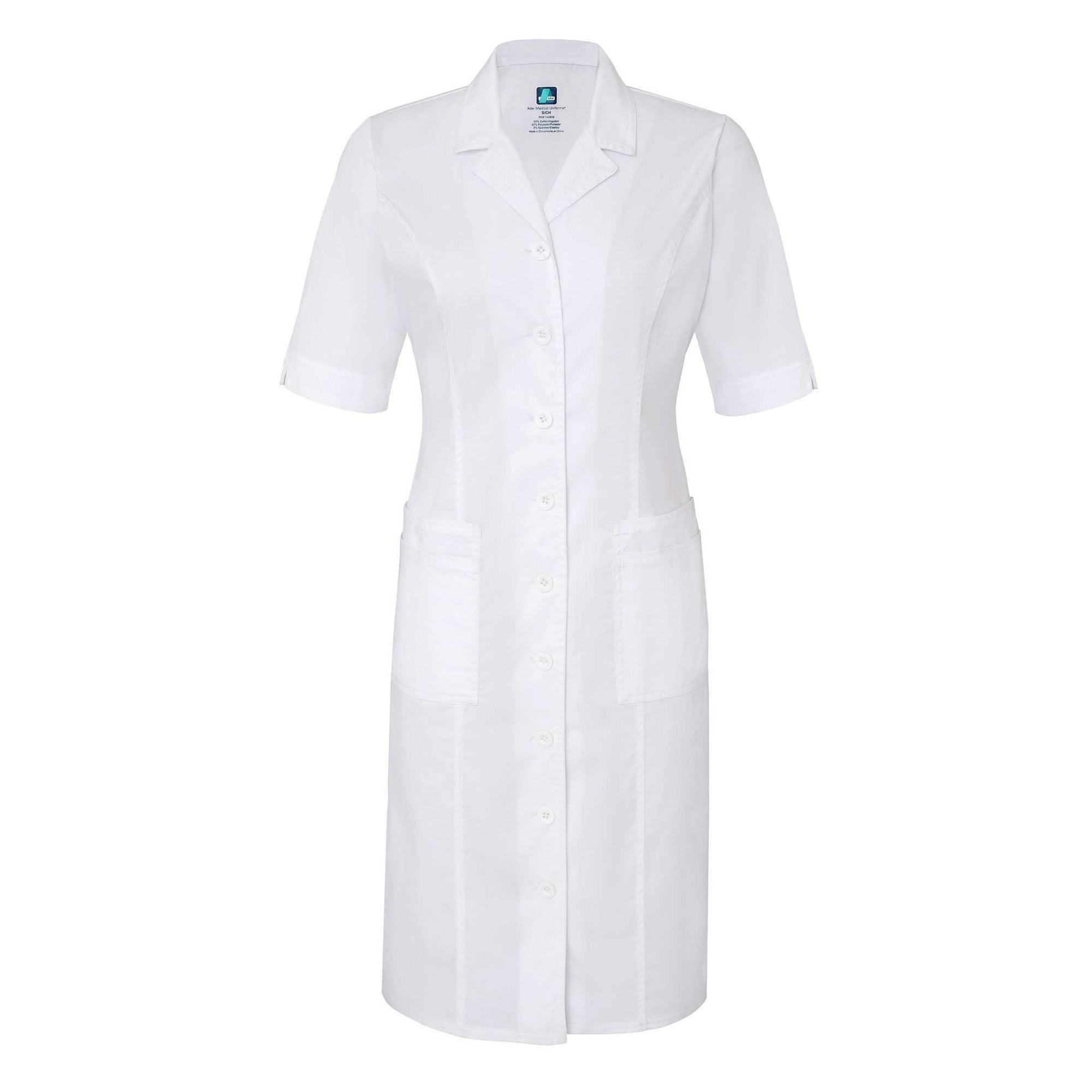  Adar - uniforms Medical Uniform Dresses uniforms online Adar Pop-Stretch Junior Fit Short Sleeve Back-Smocked Dress - SchoolUniforms.com