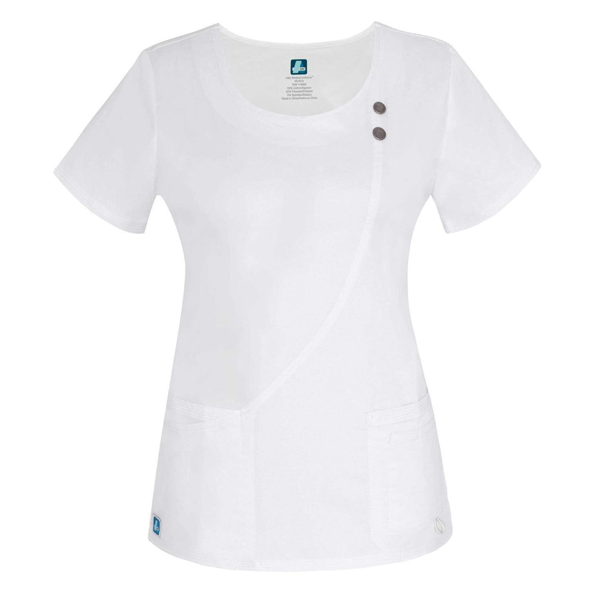  Adar - uniforms Medical Uniform Tops uniforms online Adar Pop-Stretch Junior Fit Taskwear Curve Line Top - SchoolUniforms.com