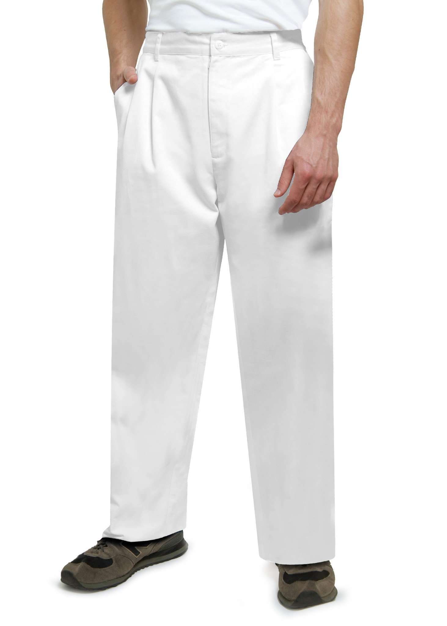  Adar - uniforms Medical Uniform Pants uniforms online Adar Universal Mens Twill Pleated Natural-Rise Tapered Leg Pants w/Waistband - SchoolUniforms.com