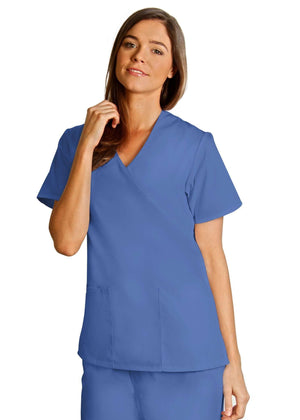  Adar - uniforms Medical Uniform Tops uniforms online Adar Universal Mock Wrap Solid Trim Top - SchoolUniforms.com