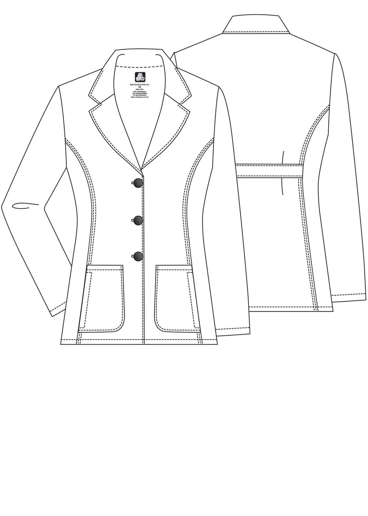  Adar - uniforms Medical Uniform Lab Coats uniforms online ADAR Universal  Womens  28" Tailored Consultation Coat - SchoolUniforms.com