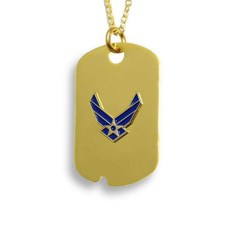  frankbeeinc - uniforms  uniforms online Air Force 1.25" X .75" Dog Tags 18k Gold Electroplated - SchoolUniforms.com