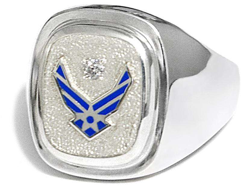  frankbeeinc - uniforms  uniforms online Air Force Classic Diamond Ring Sterling Silver - SchoolUniforms.com