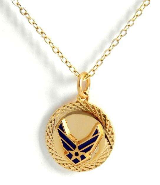  frankbeeinc - uniforms  uniforms online Air Force Pendant 22k Gold Plated Diamond Cut - SchoolUniforms.com