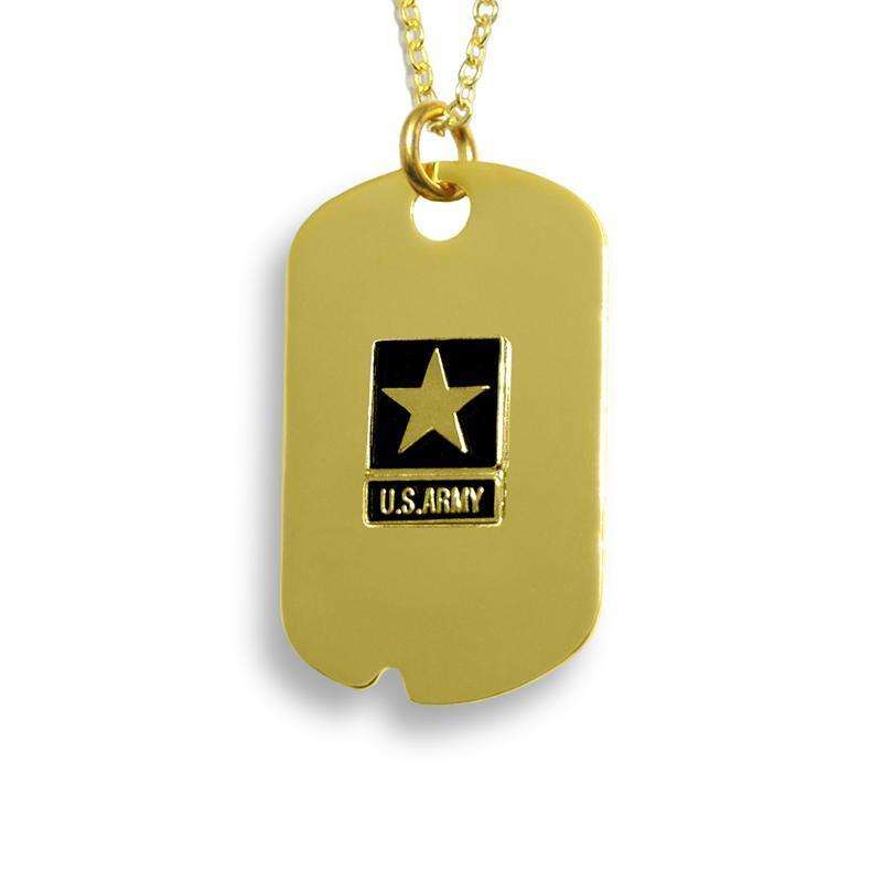  frankbeeinc - uniforms  uniforms online Army 1.25" X .75" Dog Tags 18k Gold Electroplated - SchoolUniforms.com