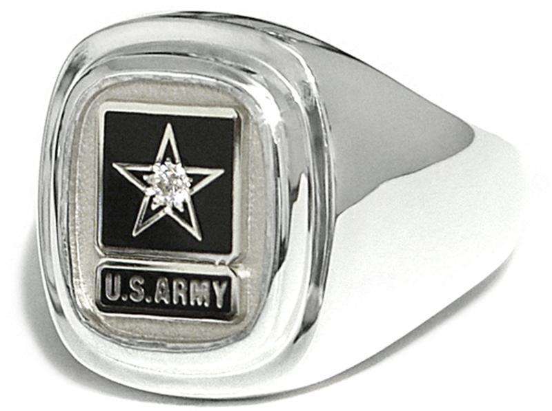  frankbeeinc - uniforms  uniforms online Army Classic Diamond Ring Sterling Silver - SchoolUniforms.com