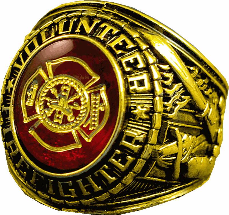  frankbeeinc - uniforms  uniforms online Volunteer Fire Fighter Mens Ring 18k Gold Electroplate - SchoolUniforms.com