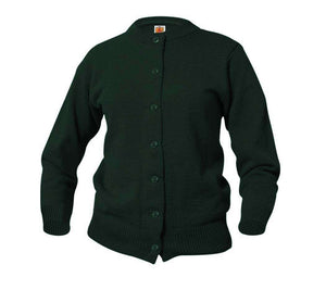  A+ - uniforms Sweaters uniforms online Female Classic Jersey Crew Neck Cardigan - SchoolUniforms.com