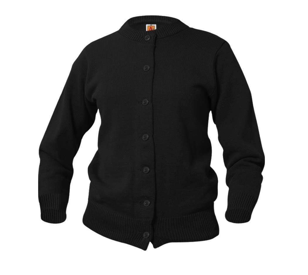  A+ - uniforms Sweaters uniforms online Female Classic Jersey Crew Neck Cardigan - SchoolUniforms.com