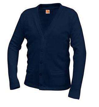  A+ - uniforms  uniforms online LEAPS Boys Cardigan Sweater w/ Emblem - SchoolUniforms.com