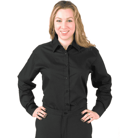  Schooluniforms.com - uniforms  uniforms online Marina Del Rey Women's Black Dress Shirt - SchoolUniforms.com