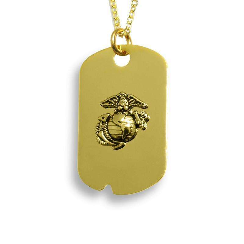  frankbeeinc - uniforms  uniforms online Marines 1.25" X .75" Dog Tags 18k Gold Electroplated. - SchoolUniforms.com