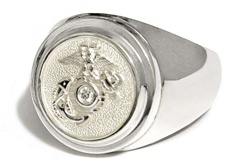  frankbeeinc - uniforms  uniforms online Marines Classic Diamond Ring Sterling Silver - SchoolUniforms.com