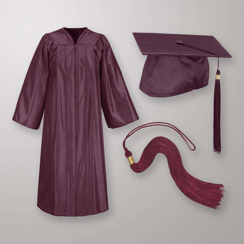 Maroon Cap Gown And Tassel Matte Finish