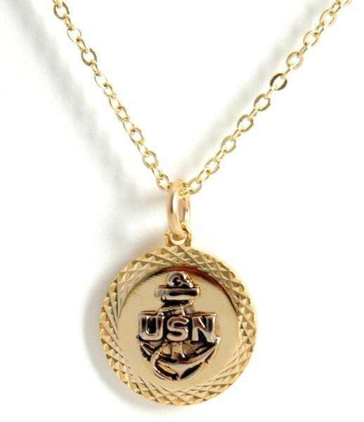  frankbeeinc - uniforms  uniforms online Navy Pendant 22k Gold Plated Diamond Cut - SchoolUniforms.com