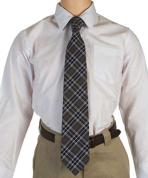  Schooluniforms.com - uniforms  uniforms online Plaid 42 Uniform Tie (Gray And Blue) - SchoolUniforms.com